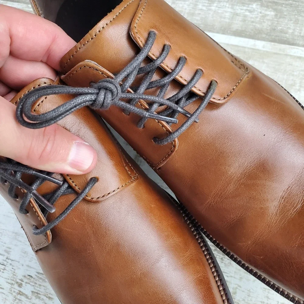 Cole Haan Benton Mens Oxford Shoes Sz 9 M Dark Brown Leather Lace Up Plain Toe